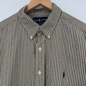 Ralph Lauren Classic Fit Mens Gingham Check Long Sleeve Button Down‎ Shirt XL
